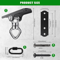 2Pack Heavy Duty Swing Hanger 180° Ceiling Swing Mount 2000 LBS - Ball Bearing 360° Swivel Diamond Hook ( 2 Pack ) - image 3
