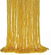 EOBOH 12PCS Mardi Gras Beads, Gold Beaded Necklace Stuff Set - Gold / 12