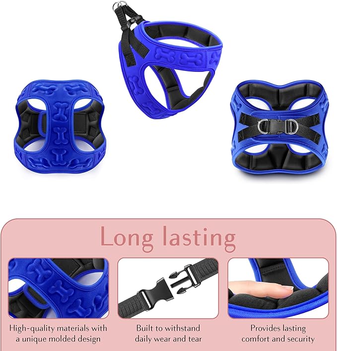 Comfort Fit No Pull Dog Harness – Adjustable Step-in Vest for Small, Medium & Large Dogs, Soft Padded with Leash Clips, Reflective Straps & Handle