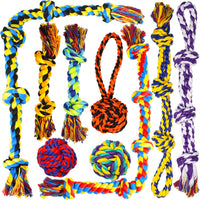 Dog Rope Toy for Large Dogs Heavy Duty Dog Chew Toys for Aggressive - 9 Packs / Large