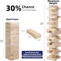 GOTHINK Giant Tumble Tower Game - Natural / L-Over 4FT - image 2