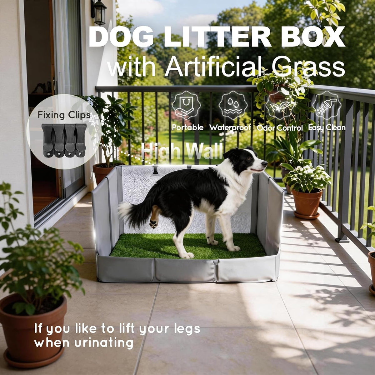 HQ4US Dog Grass Pad with Tray, Foldable Litter Box High Wall - Large for Dog＜ 28" Length - image 2