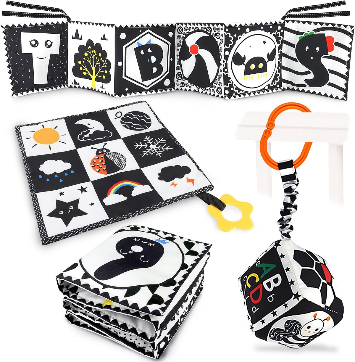 3 Pcs High Contrast Baby Toys