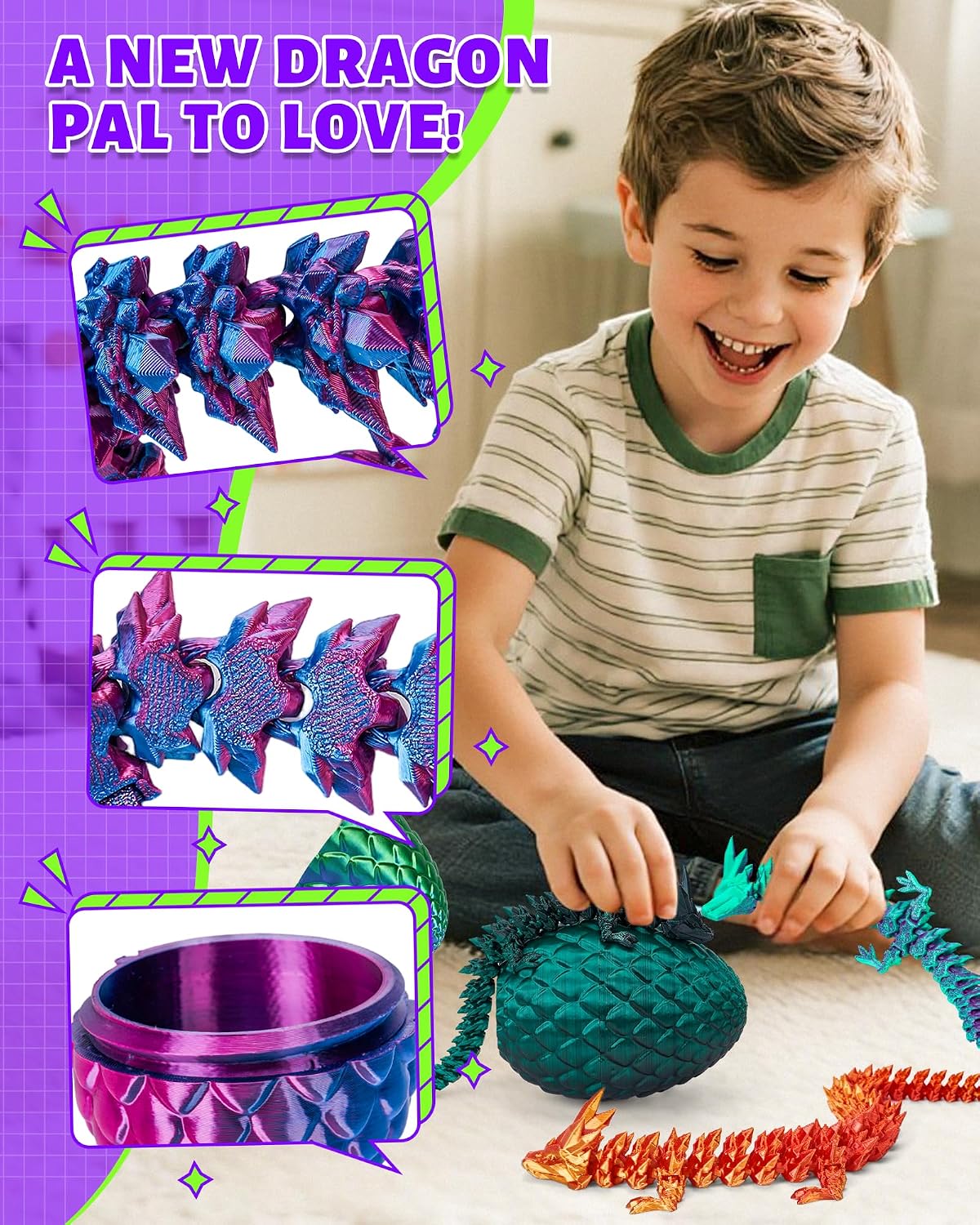 TBOLINE 12" 3D Printed Dragon Egg - Laser Violet - image 2