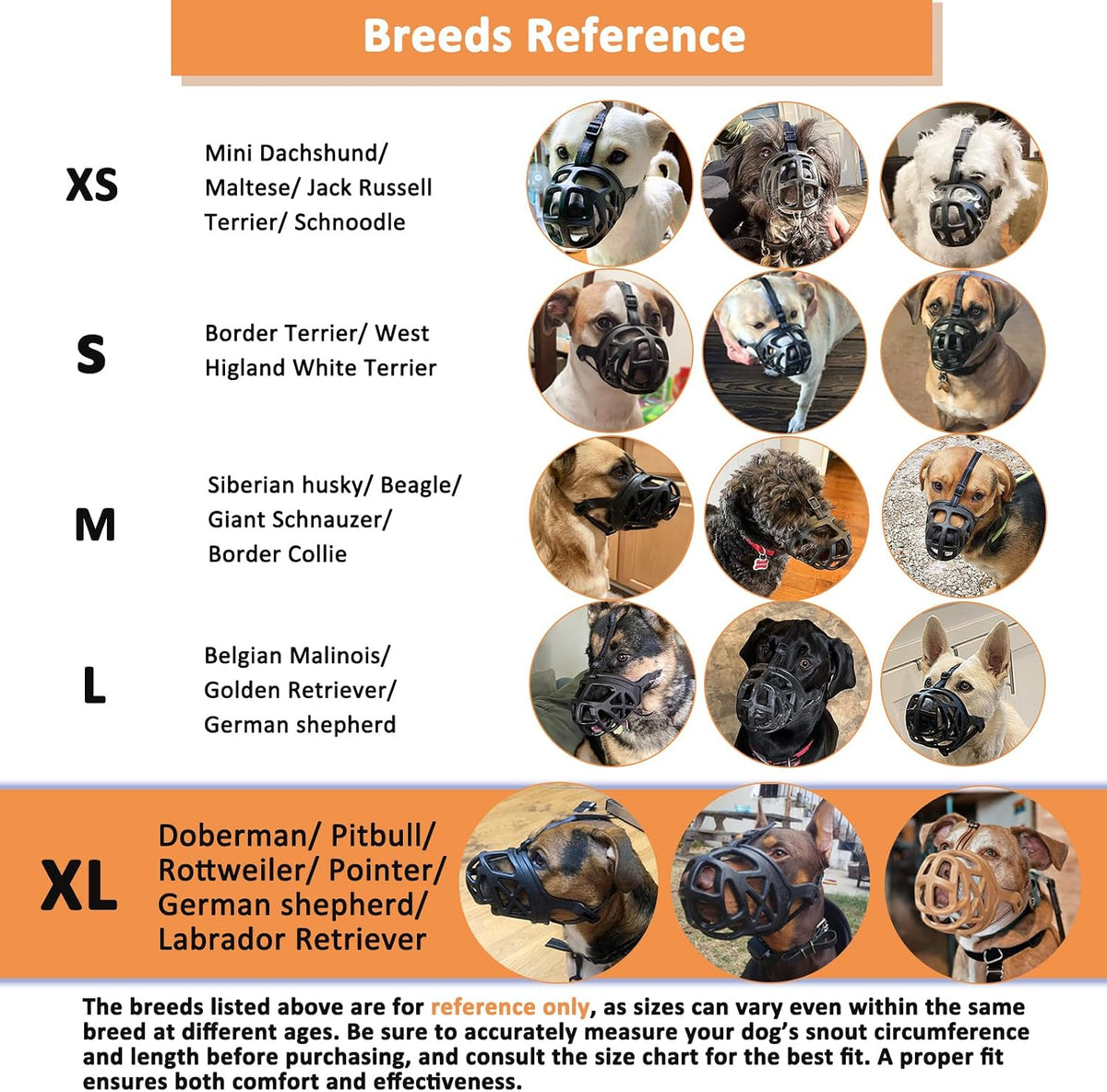Dog Muzzle, Humane Basket Muzzle for Large Dogs Biting - Black / XL - image 3
