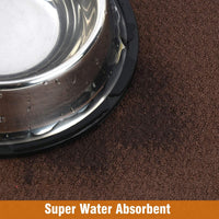 Dog Food Bowl Mat Pet Feeding Mat for Food Water 14.2x24In Grey – Essentials for Dogs - Brown Rectangle / 24"L x 14.2"W - image 4