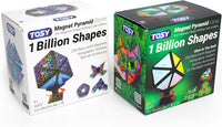 TOSY Magnet Pyramid Glow - 1 Cube Transforms into 1 Billion Shapes, 12 Pieces, 243 Magnets - Mixed (Set of 2)
