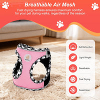 Hipubby Dog Harness Small Sized and Leash Set - Black Pink / L (Chest: 18.8"-20.8") - image 2