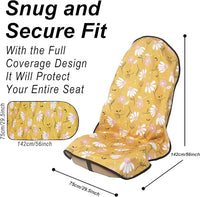 Car Seat Cover Protector Front Seats,for Gym Workout,Running,Swimming,Beach and Hiking,Waterproof Sweat Towel Bucket Seat Covers for Cars SUV Trucks (Chamomile and Yellow, 1Pcs)