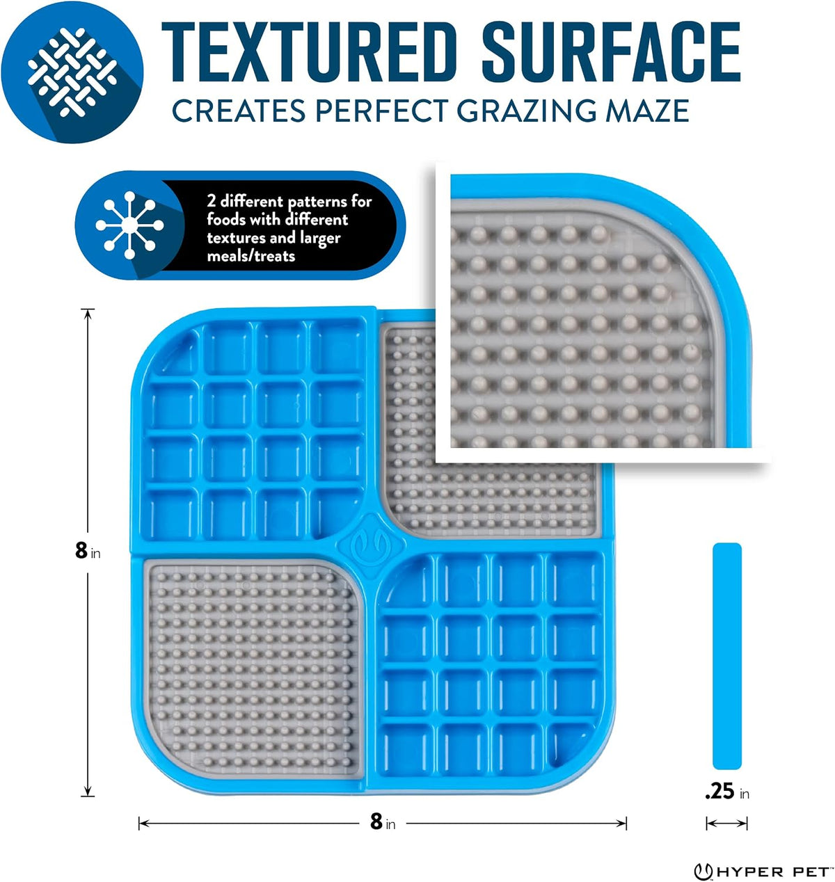 Hyper Pet IQ Treat Lick Mat for Dogs & Cats - Medium / Blue/Grey - image 4