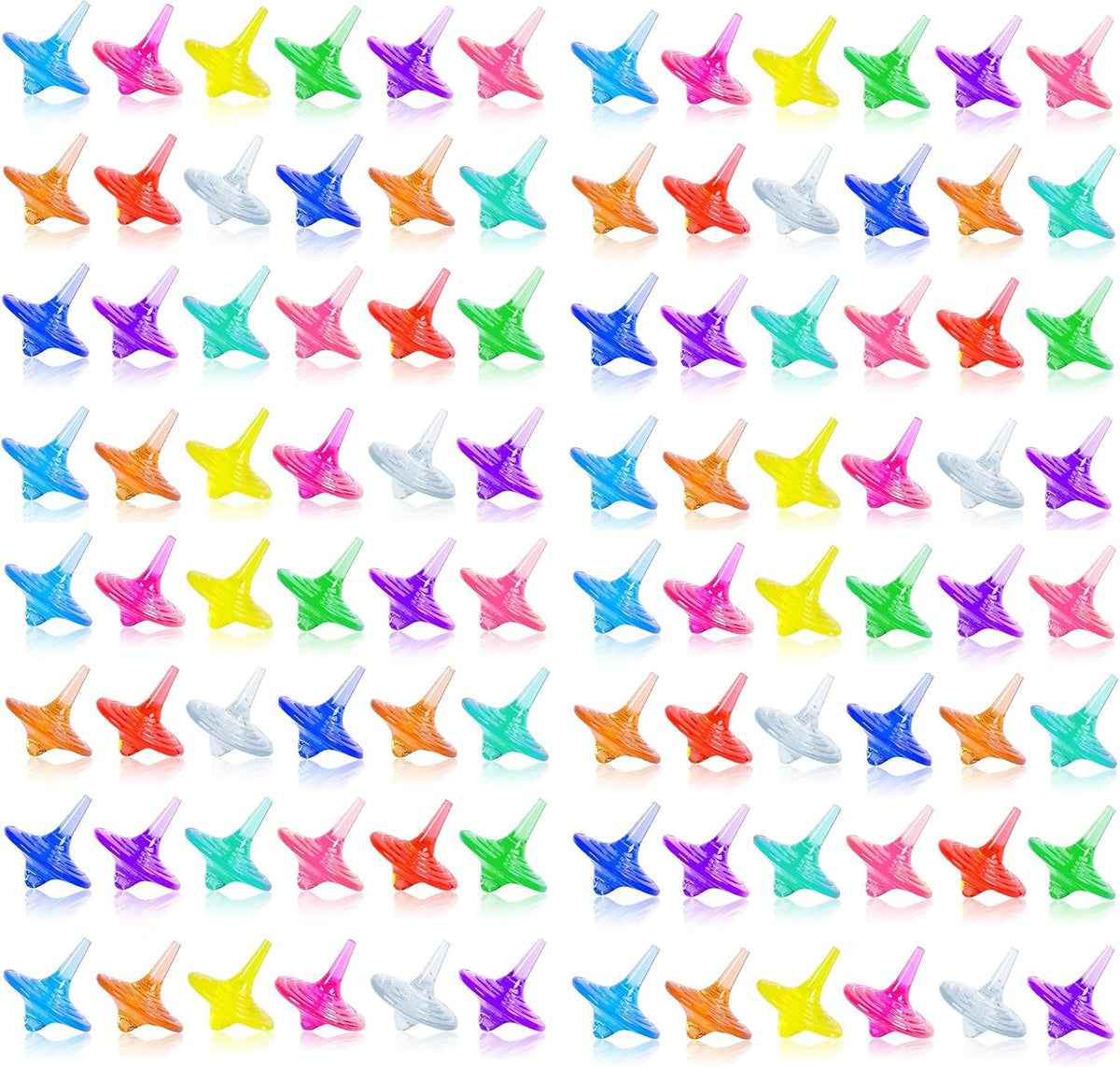 SPRMUD acrylic spinning tops shaped like crystal gems in mixed colors, 24 pieces - view 2