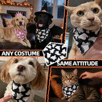 Fall Dog Bandana Artistic Sketch Maple Leaf Golden Orange - Black Ghost / Large - image 4