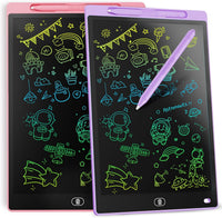 [2 Pack] Genialba LCD Writing Tablet 10-Inch Colorful Doodle Board - Purple & Pink / 12 Inch / 2