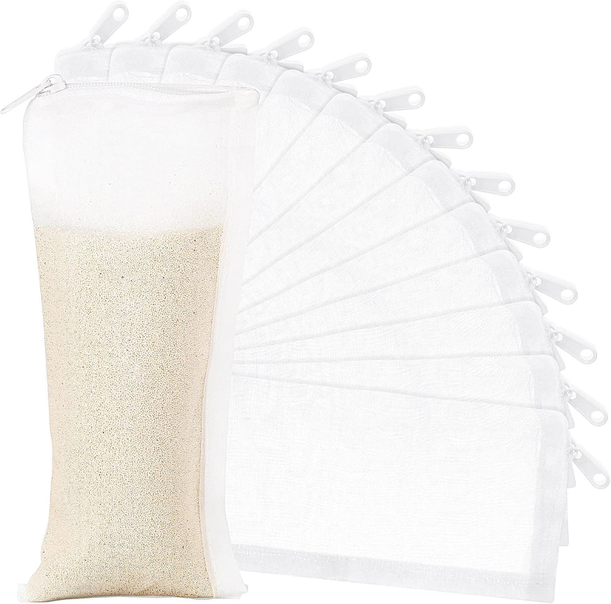 Geiserailie 15 Pcs Aquarium Filter Media Bags 150um Zipper - 15 / 3.1 x 7.9 Inch