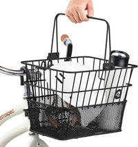 Retrospec Apollo Detachable Front Bike Basket Steel Half-Mesh with Integrated Detachable Hooks and Built-In Handle, Easy Assembly and Portability for Bicycles