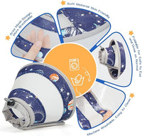 Breathable Air Mesh Cat Cone Collar Soft to Stop Licking, Adjustable, Foldable Lightweight Kitten Cones After Surgery Recovery for Cats & Kittens (Star Blue,S)