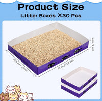 Amyhill 30 Pack Disposable Cat Litter Box Paper Pet Trays - Dark Purple - image 2