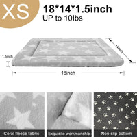 Dog Bed Crate Mat, Soft Durable Washable Anti-Slip Kennel Pad for Dogs & Cats, Reversible) - XS(18"*14"*1.5") / Big&Little Stars Grey-1pc - image 4