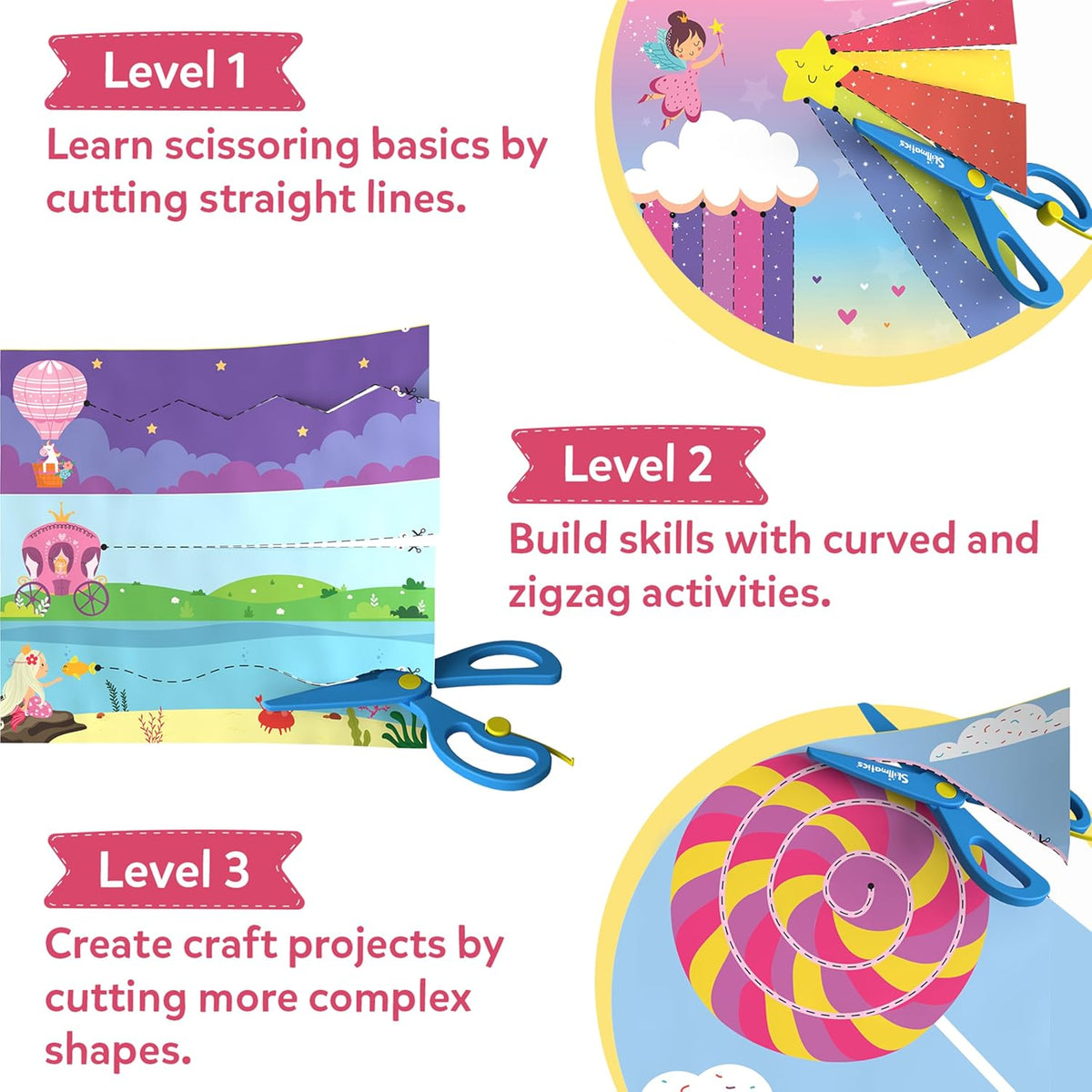 Skillmatics Snip, Scissor Skills, Felt Craft Activity - 4. Unicorns & Princesses - image 4