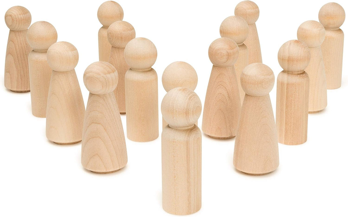 Woodpeckers Wood Peg People Set - Couple Set - 5 Of Each