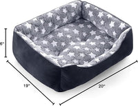 GASUR Small Dog Beds Small Size Dogs, Rectangle Washable Dog Bed, Orthopedic Dogs Sofa Bed, Pet Cuddler Anti-Slip Bottom, Soft Calming Sleeping Warming Puppy Bed (S (20"x 19"x 6"), Black)