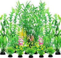 Fish Tank Plants, 20pcs Aquarium Decor Green Plants Artificial Aquarium Decorations Plant, Fish Tank Accessories for Household and Office Aquarium Simulation, Small to Large
