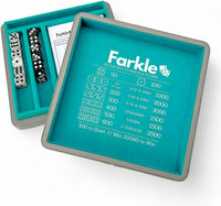 Luck Lab Farkle Dice Tray and Storage Case, Grey and Turquoise - Grey and Turqouise