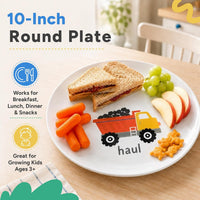 Tiny Expressions Construction Plates for Toddlers, 10" Set of 4 - Multicolor / Construction - image 3