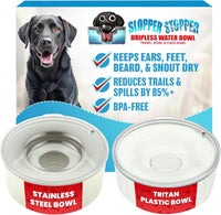 Tritan dripless dog water bowl with lid, 1 gallon, for medium dogs