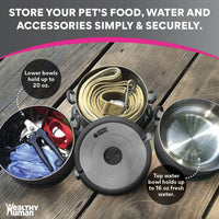 Healthy Human Travel Pet Bento Bowls - 3-Bowl Set / Gray - image 3