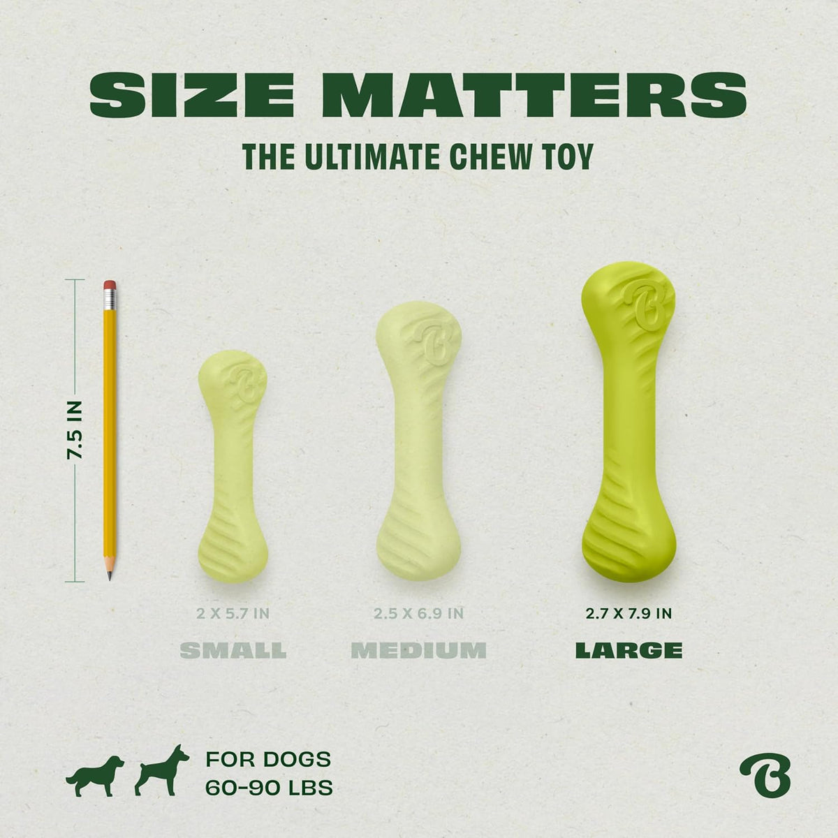 Benebone Natural Rubber Tug Interactive Dog Toy – Essentials for Dogs - Bone / Large - image 2