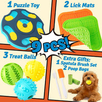 Forfon 9 Pack Dog Enrichment Toy Set with Puzzle Toy & Lick Mats – Essentials for Dogs - All-Around Dog Puzzle Toys - image 2