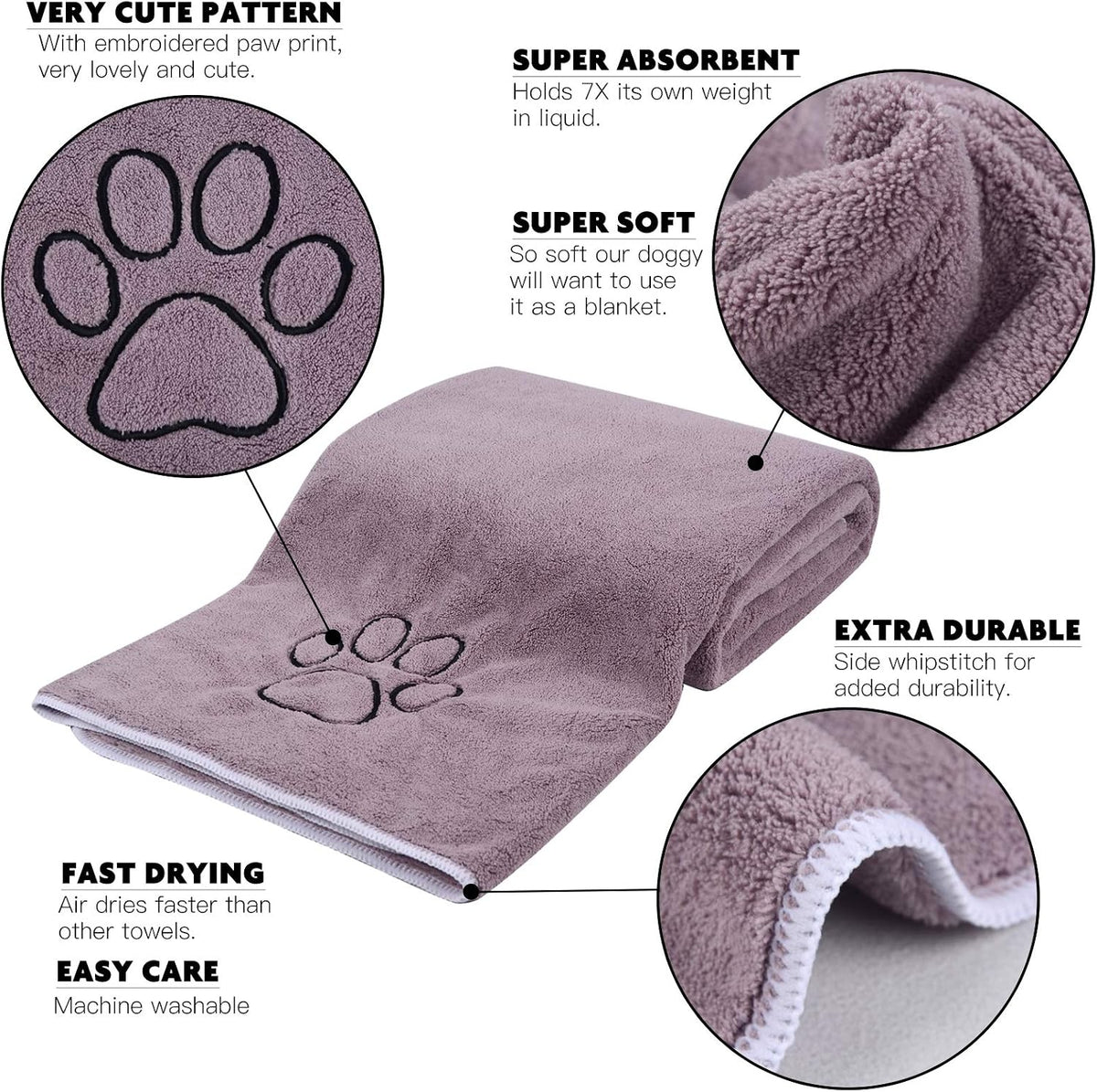 KinHwa Dog Towels for Drying Dogs - 30inchx50inch / Purple - image 4