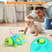 Vanmor Baby Toys 6–12 Months, Musical Turtle Infant Toy, Teething Toy with Music, Crawling Walking Toys for Babies, Early Learning Educational Toy with Light & Sound, for Newborns
