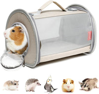 Guinea Pig Carrier Travel Small Animal Carrier Bag Lizard Bird Rabbit - 10.6"L x 7.0"W x 5.9"H / khaki