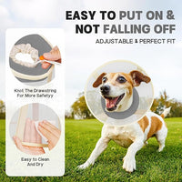 Soft Dog Cone Collar to Stop Licking-Adjustable Comfortable Mesh Recovery Collar After Surgery for Small or Miniature Dogs, Alternative to Plastic Elizabethan Collars for Neuter Incision Care (Grey,M)