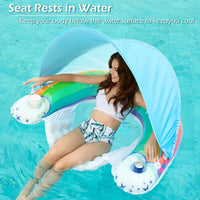 Jasonwell Pool Float with Canopy - rainbow / Large - image 4