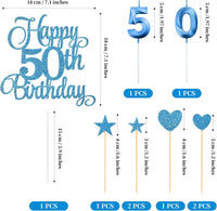 50th Birthday Cake Decorations - Blue - image 2