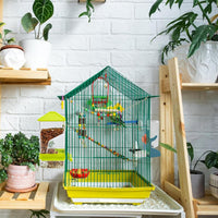 No-Mess Automatic Bird Feeder, Parakeet Cage Accessories – Essentials for Birds - A80 Green Feeder + Drinking Bottle - image 4