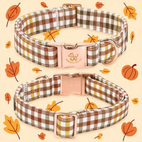Elegant little tail Fall Dog Collar - Yellow Plaid / Medium (Pack of 1) - image 3