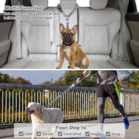 BWOGUE 2 Piece Dog Seat Belt for Car with Elastic Bungee Buffer Safety Seatbelt Car Headrest Restraint Wear Adjustable Metal Buckle Harness in Vehicle Travel for Pet
