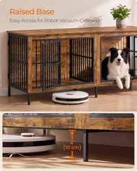 Feandrea 38" Dog Crate Furniture - Rustic Brown / 70.9"L x 23.6"W x 28.9"H - image 3