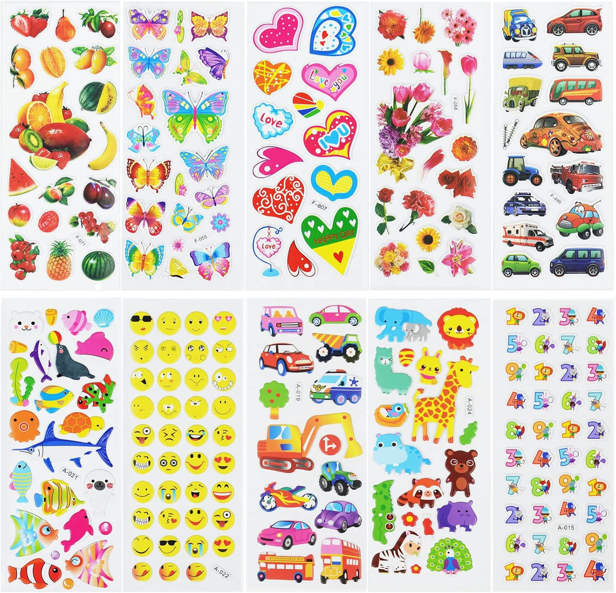 24 Sheets 3D Puffy Stickers for Toddlers Kids Boys Girls – Fun for Kids & Family - Multicolor - image 3