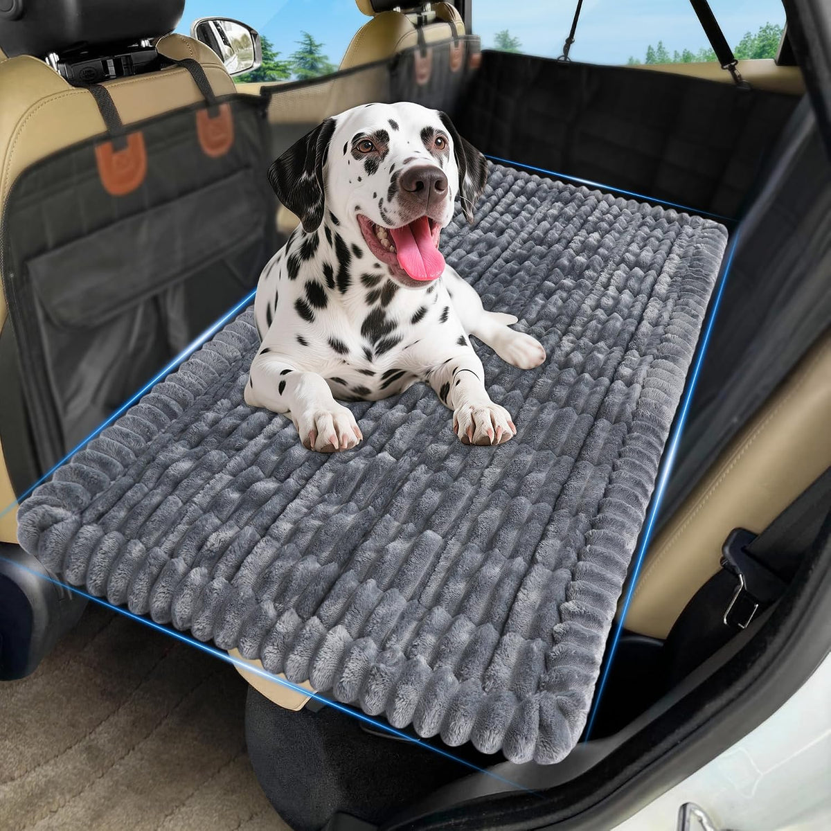Dog Car Bed, Non-Slip Backseat Dog Bed Mat 50" L×24.6" W – Essentials for Dogs - Grey / Medium (50"L×24.6"W)
