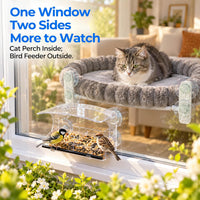 Cat Window Perch with Bird Feeder - L - image 2