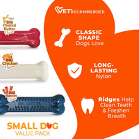 Nylabone Power Chew Original Bone Dog Chew Toys - Bacon & Chicken / Small - image 3