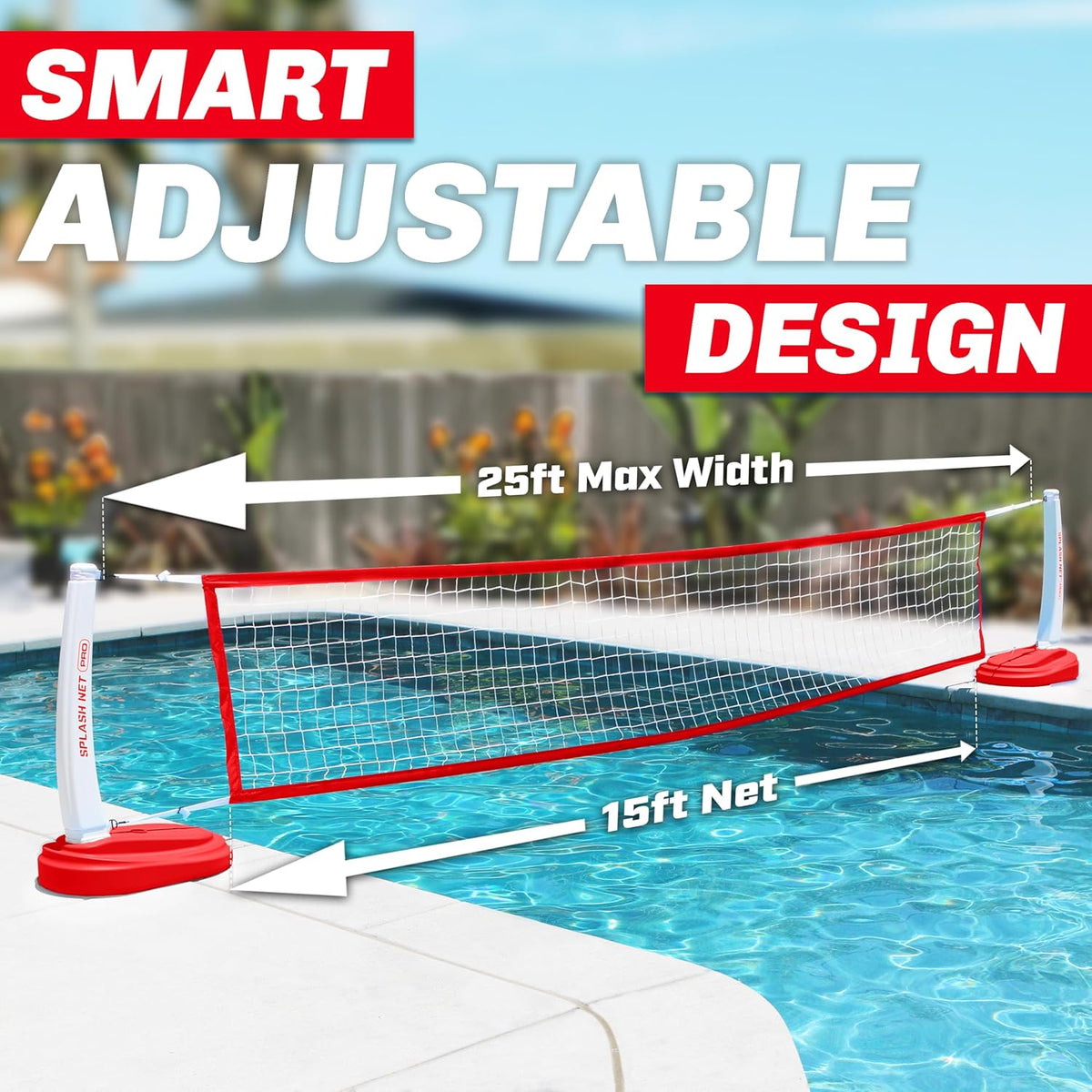 GoSports Splash Net PRO Pool Volleyball Net, or Blue - Red - image 4