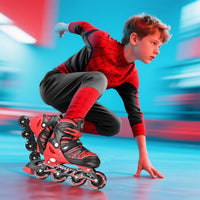 SULIFEEL Rainbow Unicorn Adjustable Kids Inline Skates for Girls Boys – Fun for Kids & Family - D Spider Red / Small - Little Kid - image 2