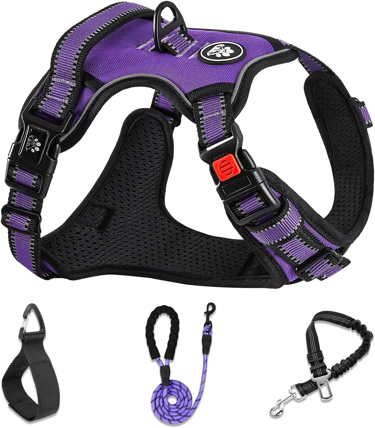 NESTROAD Dog Harness for Medium Sized Dog - Purple / X-Large