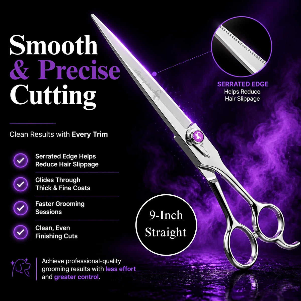 Kenchii Scorpion Dog Grooming Scissors 7in Curved - 9" Straight - image 3